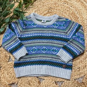 Janie and Jack Boy Fair Isle Crew Sweater. 12-18mo